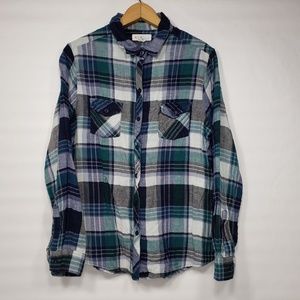 A.L.C. Large Blue Button Down Flannel